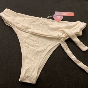 JoJo x CupShe White Bikini Bottom L